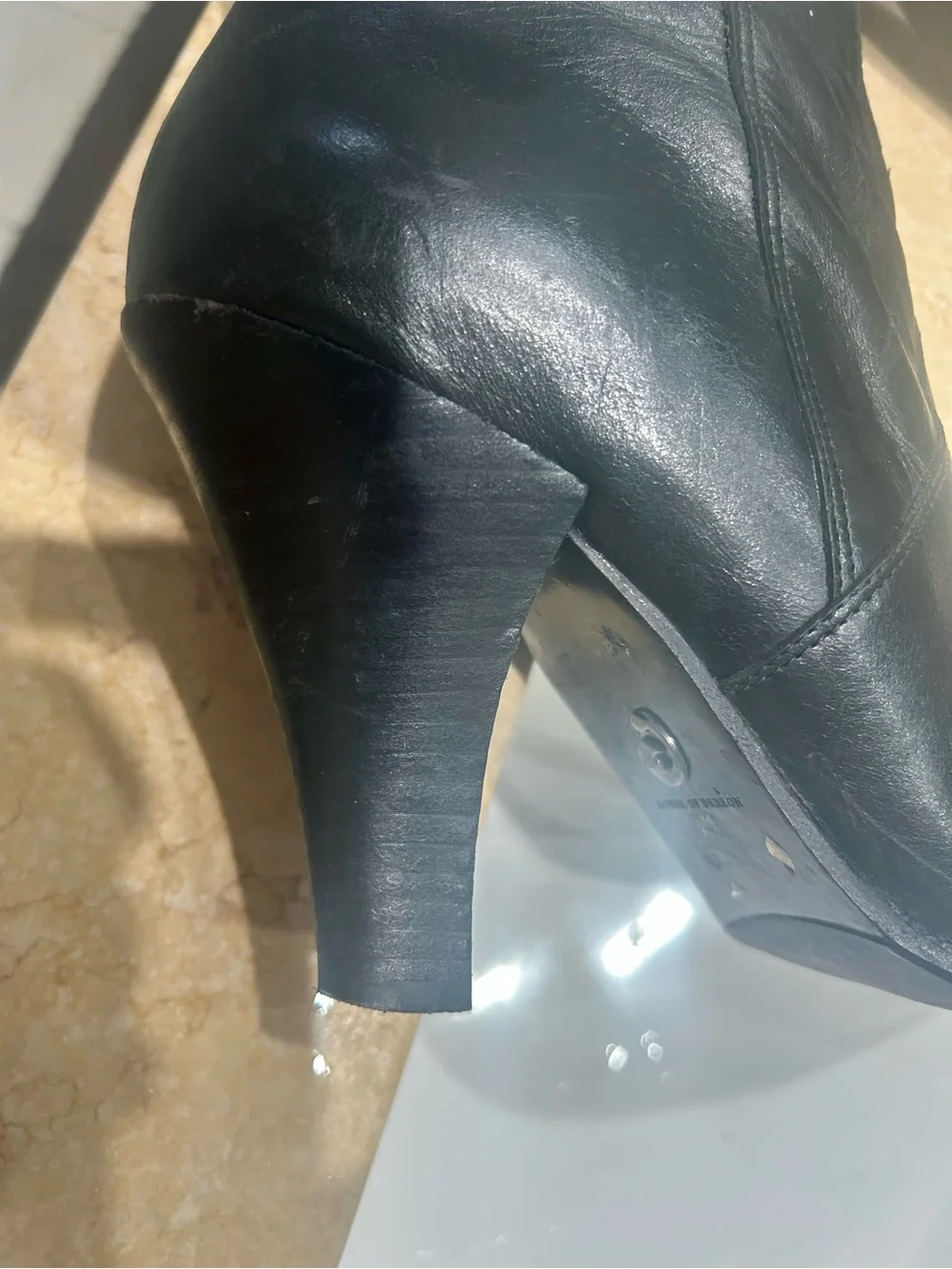 Leather House of Dereon Black Studded Knee-High Women's Boots